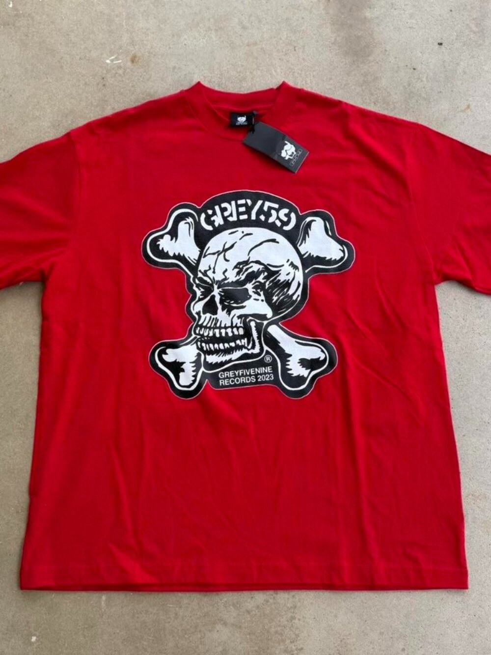 Dead Stock NWT G59 2023 Red Skull and Crossbones Graphic T Shirt Men's XL